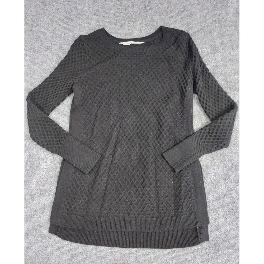 Athleta Sweater Womens Small Black Pullover Textured Knit Long Sleeve‎ Layering